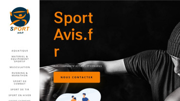 Page d'accueil du site : Sport Avis