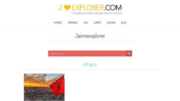 Page d'accueil du site : J'aime explorer