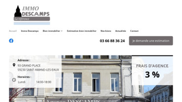 Page d'accueil du site : Immo Descamps