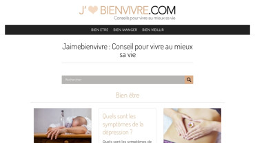 Page d'accueil du site : Jaimebienvivre