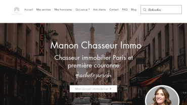 Page d'accueil du site : Manon Chasseur Immo