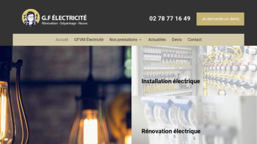Page d'accueil du site : GFVM Électricité
