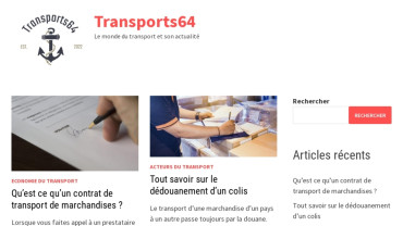 Page d'accueil du site : Transports64.fr