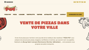Page d'accueil du site : Pizza Pof