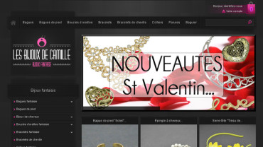 Page d'accueil du site : Bijoux de Camille