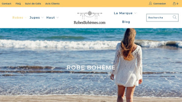 Page d'accueil du site : Robes Bohèmes
