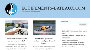 Page d'accueil du site : Equipements bateaux