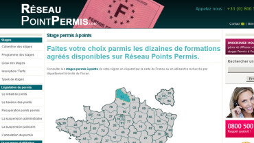 Page d'accueil du site : Réseau Points Permis