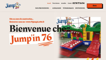 Page d'accueil du site : Jump'In 76
