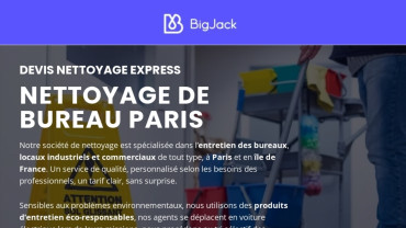 Page d'accueil du site : BigJack