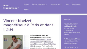 Page d'accueil du site : Vincent Navizet