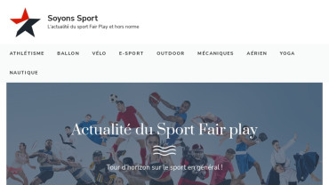 Page d'accueil du site : Soyons Sport