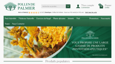 Page d'accueil du site : Pollen de palmier