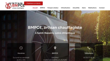 Page d'accueil du site : BMPCE
