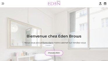 Page d'accueil du site : Eden Brows