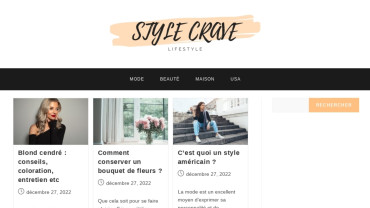 Page d'accueil du site : Style Crave