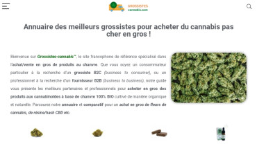 Page d'accueil du site : Grossistes-cannabis.com