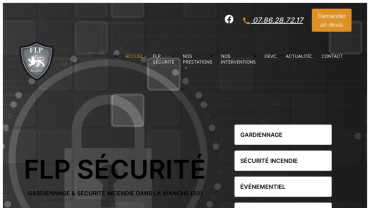 Page d'accueil du site : FLP Sécurité