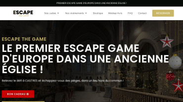 Page d'accueil du site : Escape The Game