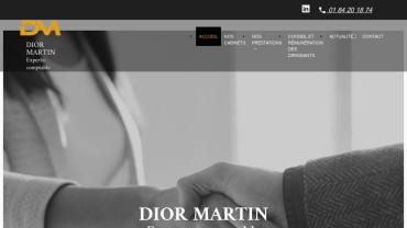Page d'accueil du site : Dior Martin