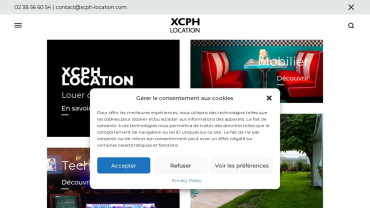 Page d'accueil du site : XCPH location