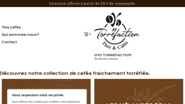 Page d'accueil du site : Oyo Torréfaction