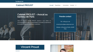 Page d'accueil du site : Vincent Proust