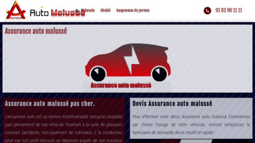Page d'accueil du site : Assurance pour malussé