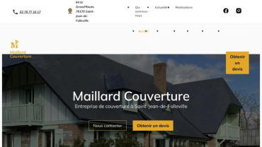 Page d'accueil du site : Maillard Couverture