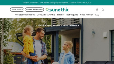 Page d'accueil du site : Sunethic