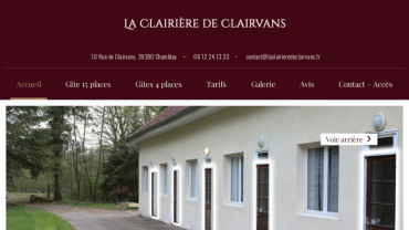 Page d'accueil du site : La Clairière de Clairvans