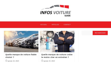 Page d'accueil du site : Infos-voiture.com