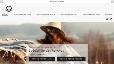 Page d'accueil du site : Poncho Femme