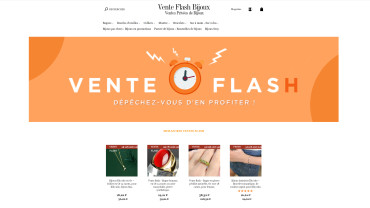 Page d'accueil du site : Vente Flash Bijoux