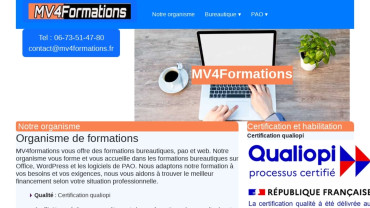 Page d'accueil du site : Mv4formations
