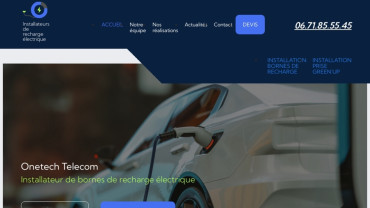 Page d'accueil du site : Onetech Telecom