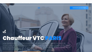 Page d'accueil du site : Chauffeur VTC Paris