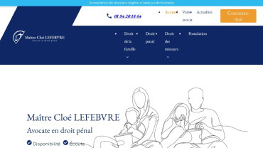 Page d'accueil du site : Avocate Cloé Lefebvre