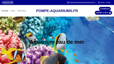 Page d'accueil du site : Pompe-aquariums.fr