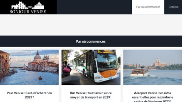 Page d'accueil du site : Bonjour Venise