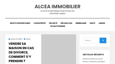 Page d'accueil du site : Alcea Immobilier
