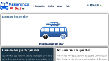 Page d'accueil du site : Assurance Bus