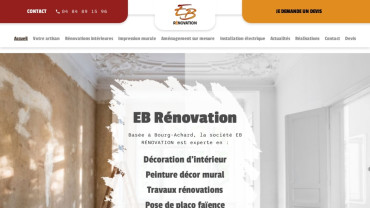 Page d'accueil du site : EB Rénovation 