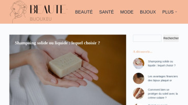 Page d'accueil du site : Beauté Bijoux