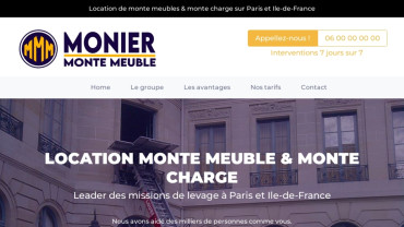 Page d'accueil du site : Monier Monte Meuble
