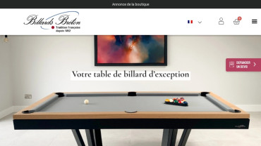 Page d'accueil du site : Billards Breton
