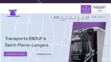 Page d'accueil du site : Transports Enouf