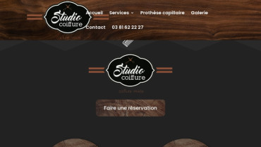 Page d'accueil du site : Studio coiffure