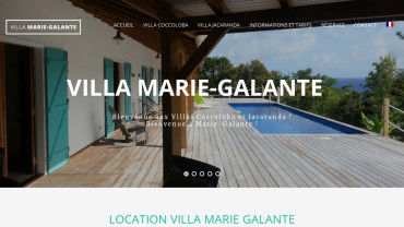 Page d'accueil du site : Villa Marie-Galante