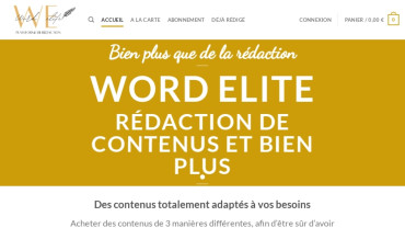Page d'accueil du site : Word Elite